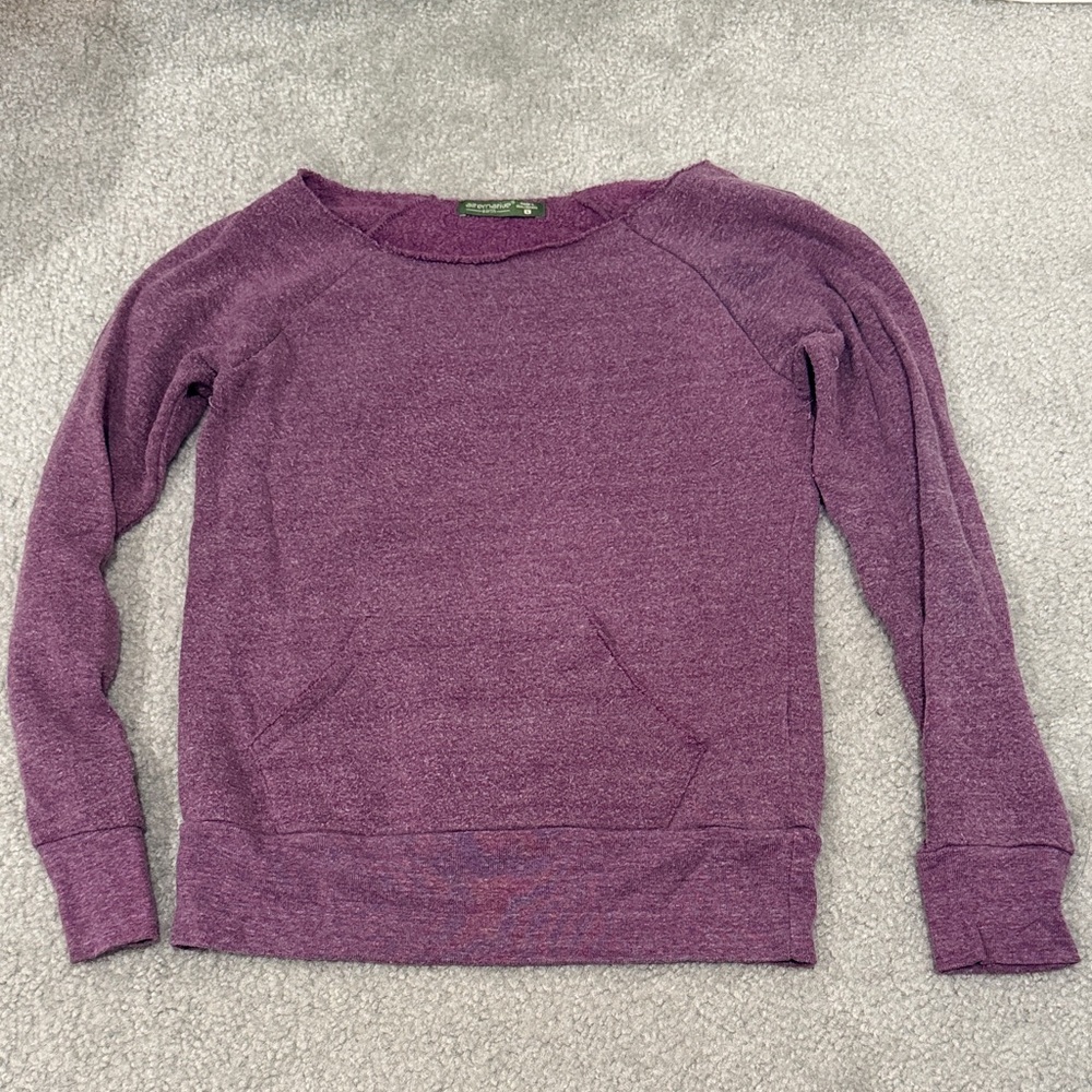 Alternative Women's Heathered Purple Crew Neck Sweater